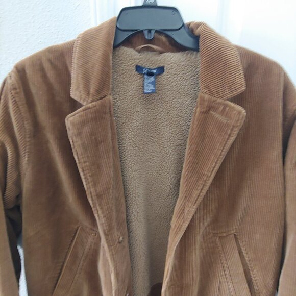 J Crew Jacket Mens large Corduroy  Suede Sherpa Lined Trucker - Picture 2 of 7